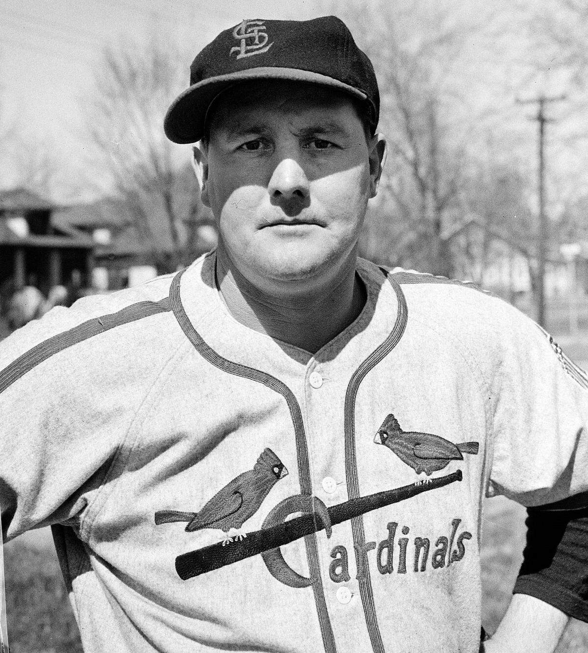 St. Louis Cardinals’ Mort Cooper is shown at the Cairo, Ill., spring training site, March 2, 1945. (AP Photo)