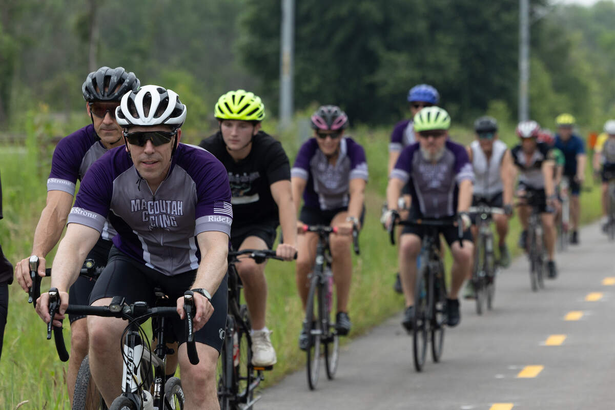 Dozens of bicyclists joined in the inaugural ride at the St. Clair County Transit District’s opening of its $6 million, 4.5-mile expansion of the MetroBikeLink Trail from the Scott-Shiloh MetroLink stop to MidAmerica Airport.