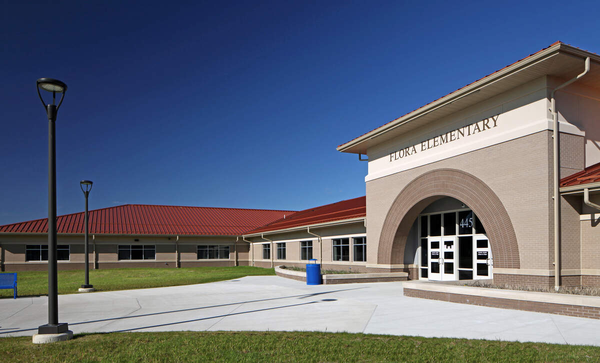 EWR Architects in Fairview Heights designed Flora Elementary School.