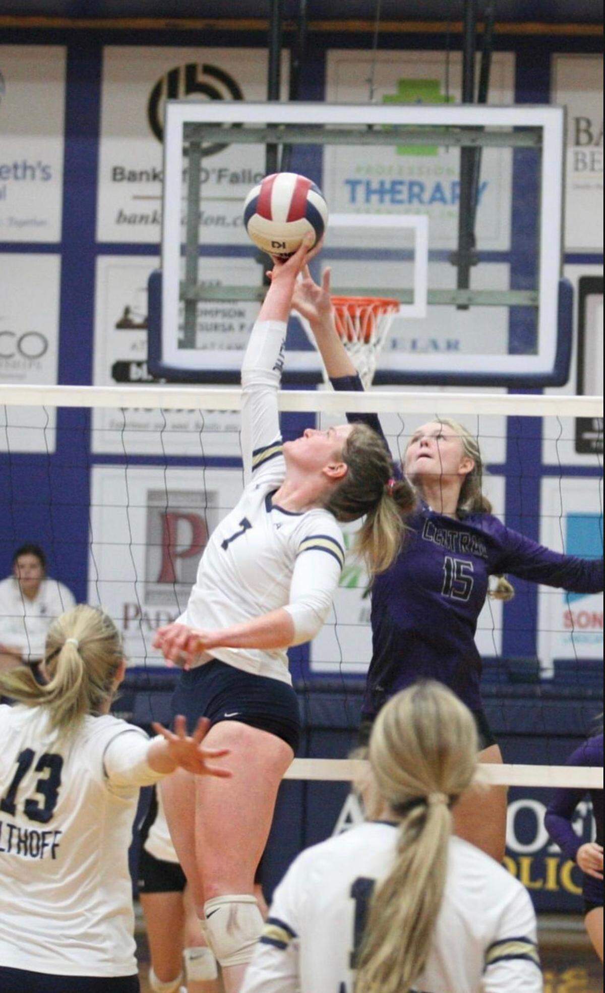 Althoff sophomore Gabby Orlet rises for a tip shot during a match last fall. Orlet, who is battling a rare form of cancer, was recently awarded as the IHSA’s nominee for the Spirit of Sport Award. The IHSA selected Orlet from a pool of more than 250 candidates and she received the award Wednesday morning.
