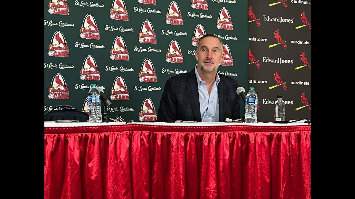 St. Louis Cardinals president of baseball operations John Mozeliak spoke during the team’s Winter Warm-Up event Saturday in St. Louis. “When we reflect back on the offseason, there were certainly some things we were hoping to do that we weren’t able to accomplish,” Mozeliak said.