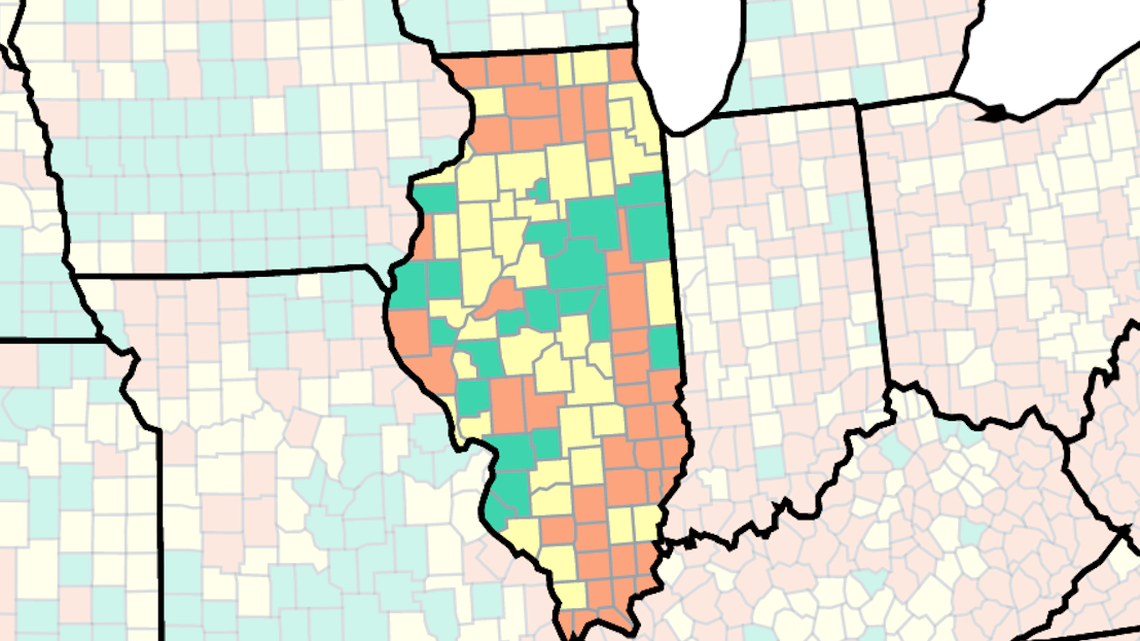 St. Clair moves back to low COVID community level. Here’s the 42 IL counties at high