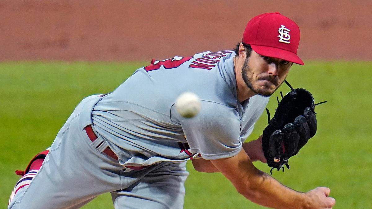 St. Louis Cardinals starting pitcher Dakota Hudson delivers during a game against Pittsburgh in 2020. Hudson is one option to help the team’s struggling rotation, but he has not fared well at Triple-A Memphis.