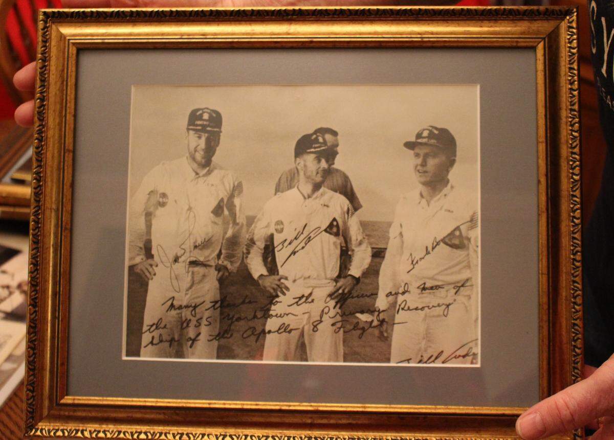 Belleville resident Melvin Bien snapped this photo of the three Apollo 8 astronauts aboard an aircraft carrier that recovered them from the Pacific Ocean on Dec. 27, 1968.