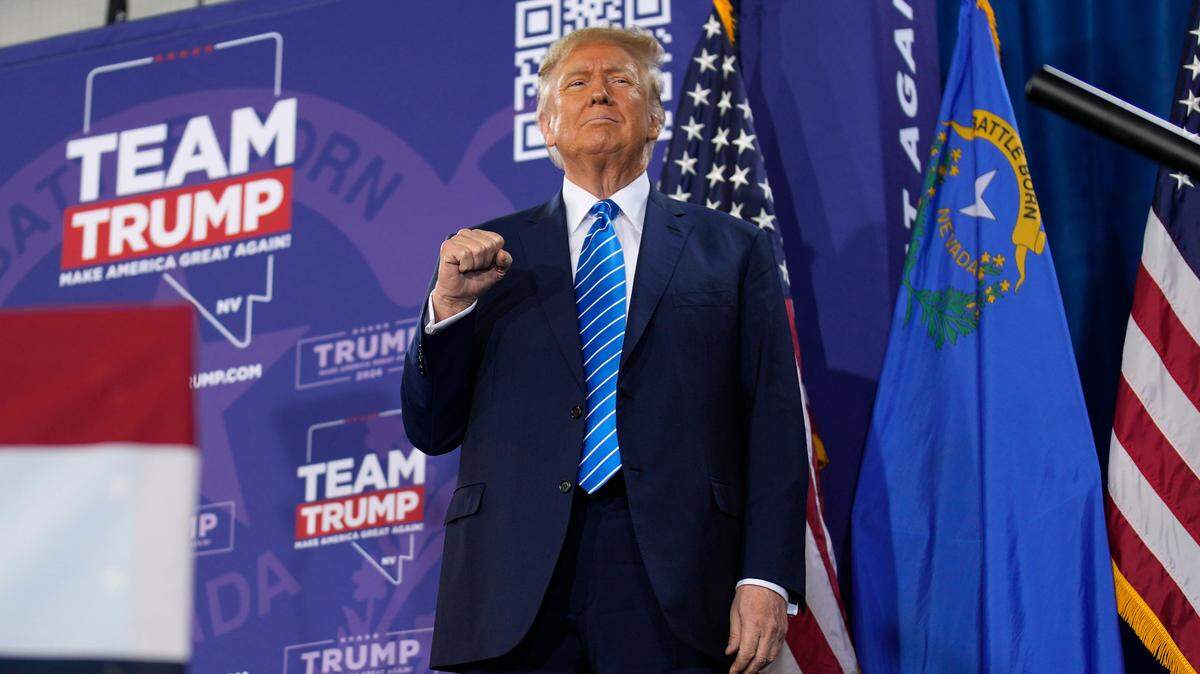 Republican presidential candidate former President Donald Trump speaks at a campaign event Saturday, Jan. 27, 2024, in Las Vegas. (AP Photo/John Locher)