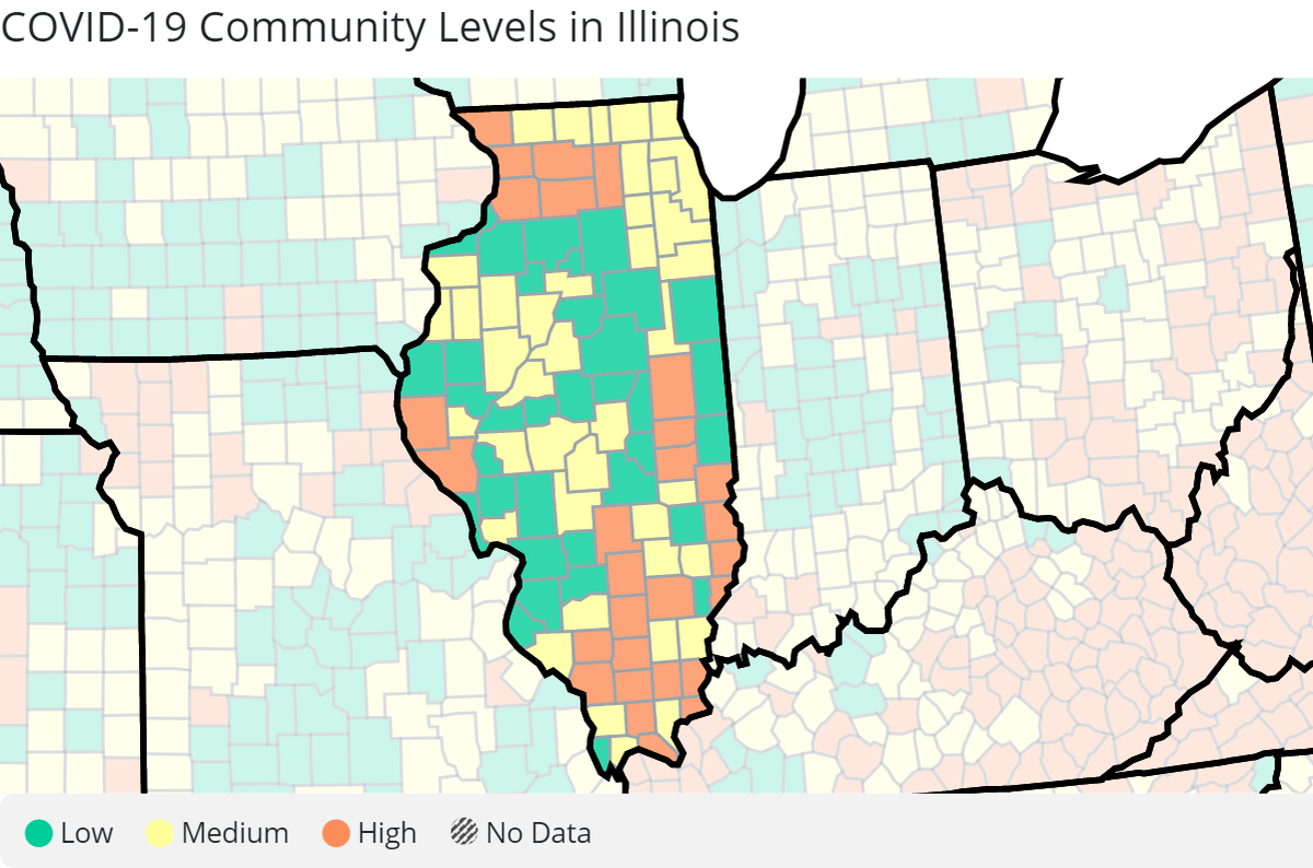 Here’s the CDC’s COVID-19 community levels for Illinois as of Sept. 9.