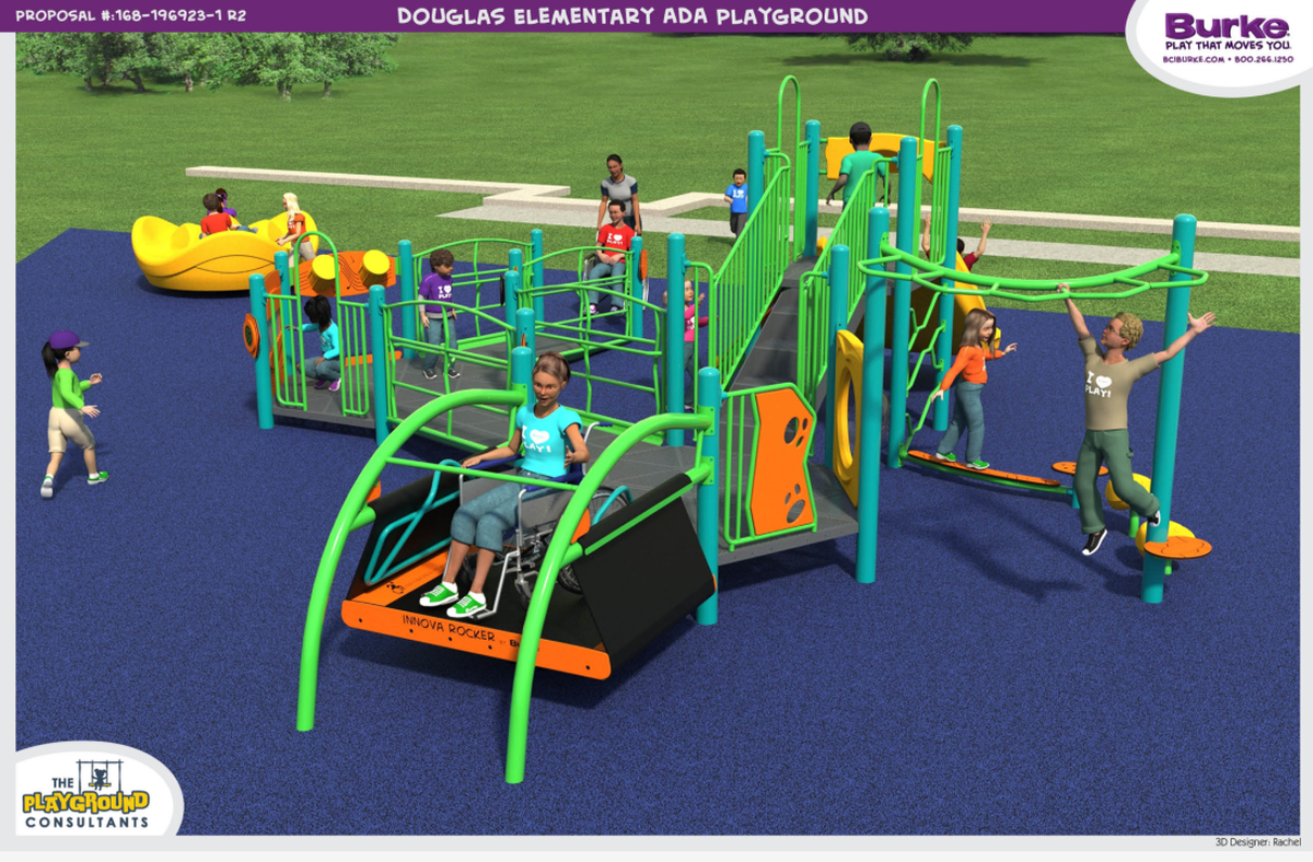 A rendering of a new accessible playground coming to Douglas Elementary School in Belleville.