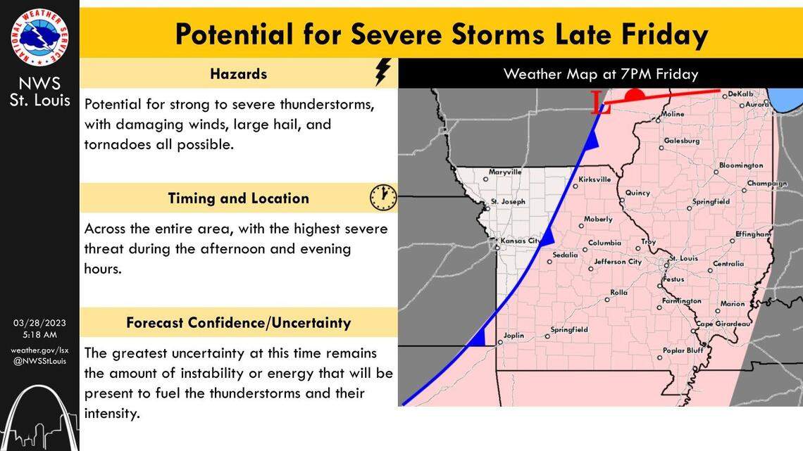 Severe weather could be headed for the metro-east. Here’s the latest forecast