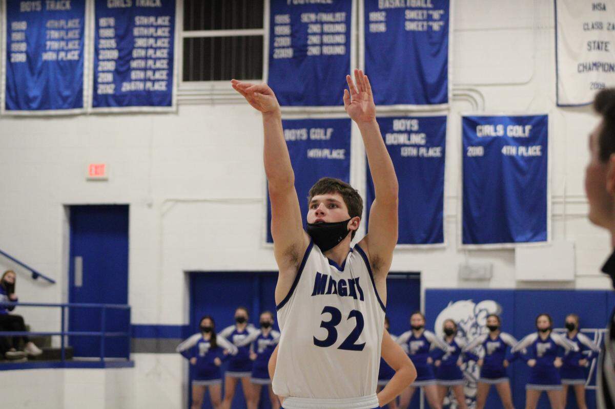 Freeburg High School’s Lane Otten attempts a free throw during a game this season. Otten is the winner of the Belleville News-Democrat Boys Player of the Week high school basketball poll, as selected by readers of bnd.com.