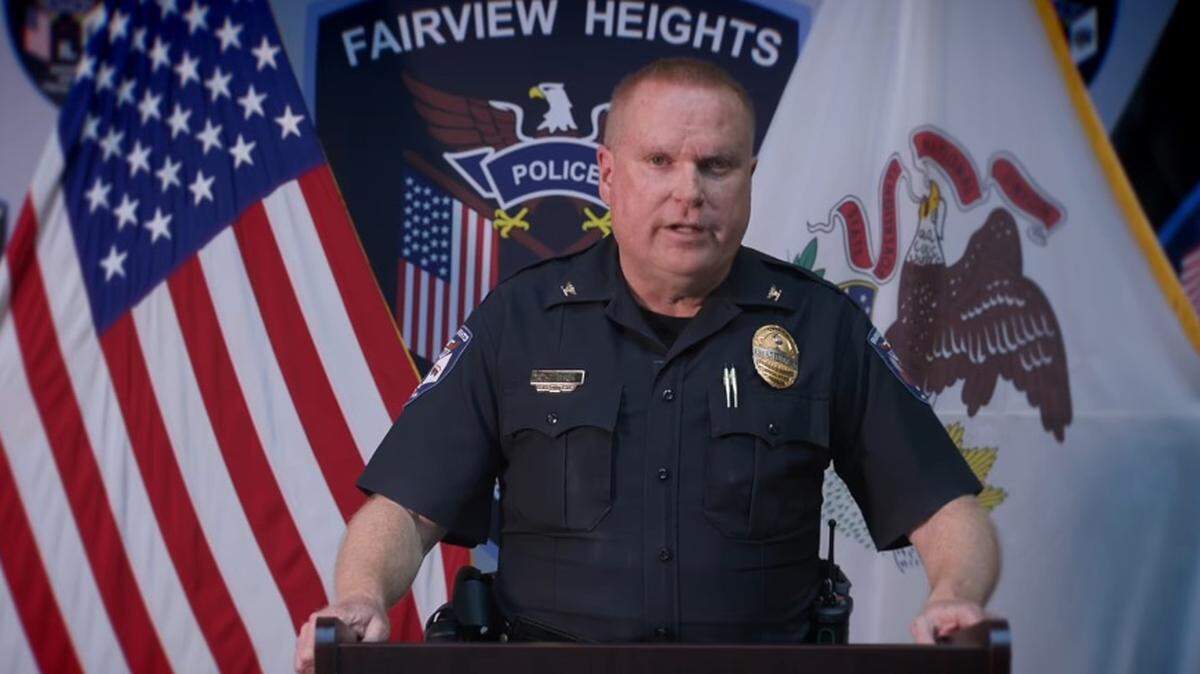 Fairview Heights Police Chief Steve Johnson in a screen shot of his social media address regarding the shooting of three officers on May 17.
