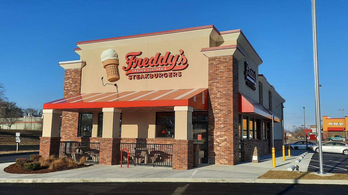 The proposed site plan for Freddy’s Frozen Custard & Steakburgers in Belleville is the same design for this Bridgeton, Missouri location.