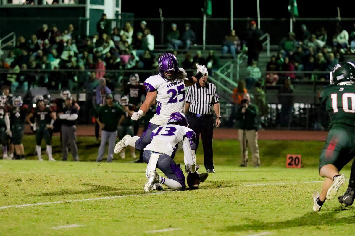Breese Central’s Chase Lewis (25) boots an extra point during a game this season. Lewis is the winner of the latest Belleville News-Democrat Player of the Week high school poll, as selected by readers of bnd.com.​