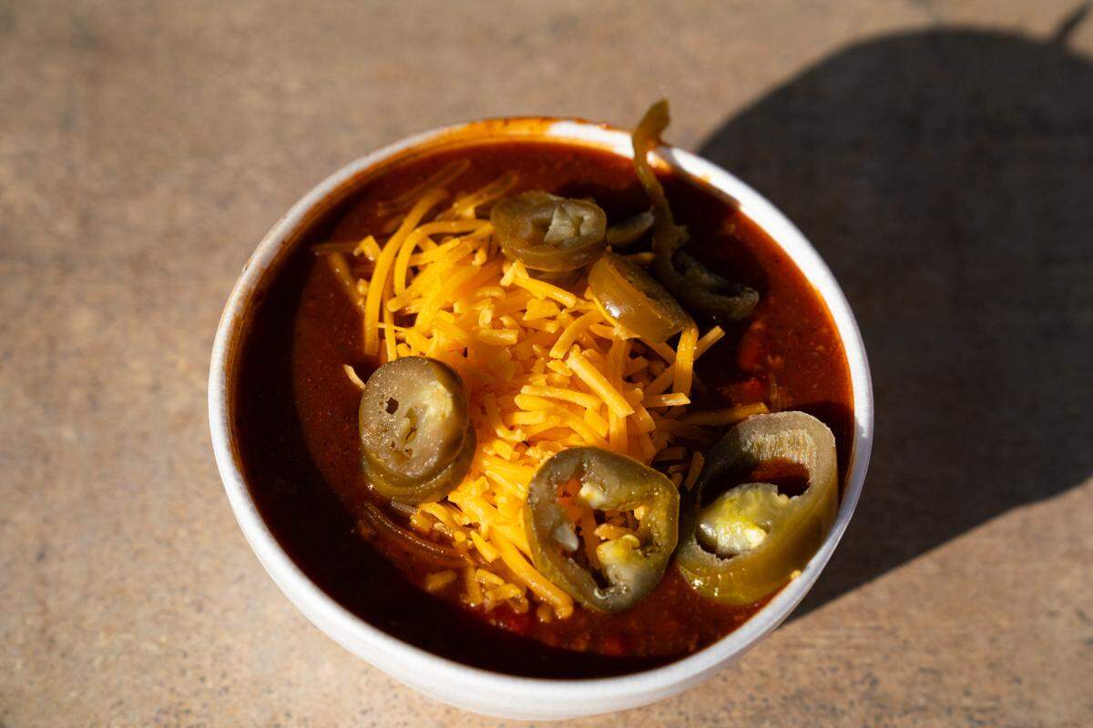 A bowl of chili prepared by the Belleville Running Club, who placed second in the category of ‘best nonprofit’ at the chili cook-off in 2024.