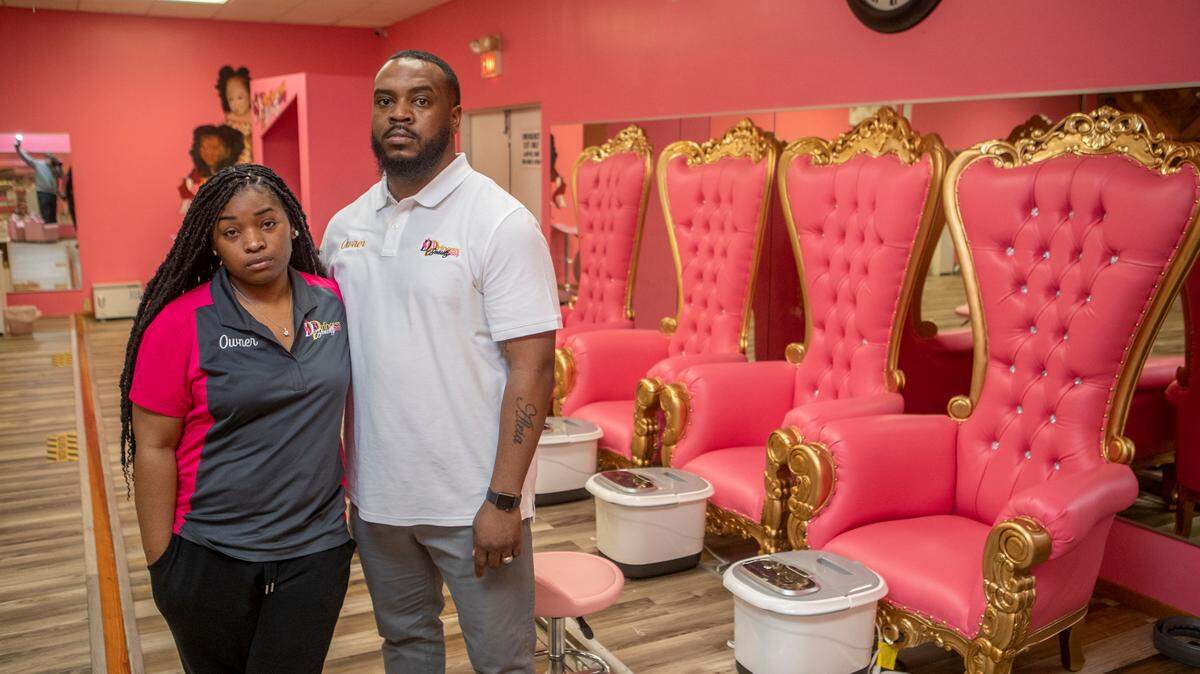 Chanae Powell and her husband, Demarquo Sanders, own D3 Princess Beauty Shop in unincorporated Belleville. It features stations for pedicures, manicures, make-up and dress-up for little girls.