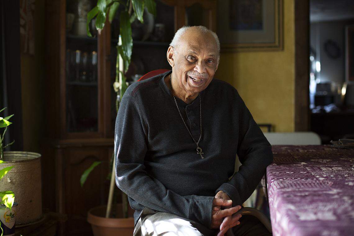 Reginald Petty poses for a portrait at his home in East St. Louis in October 2019.