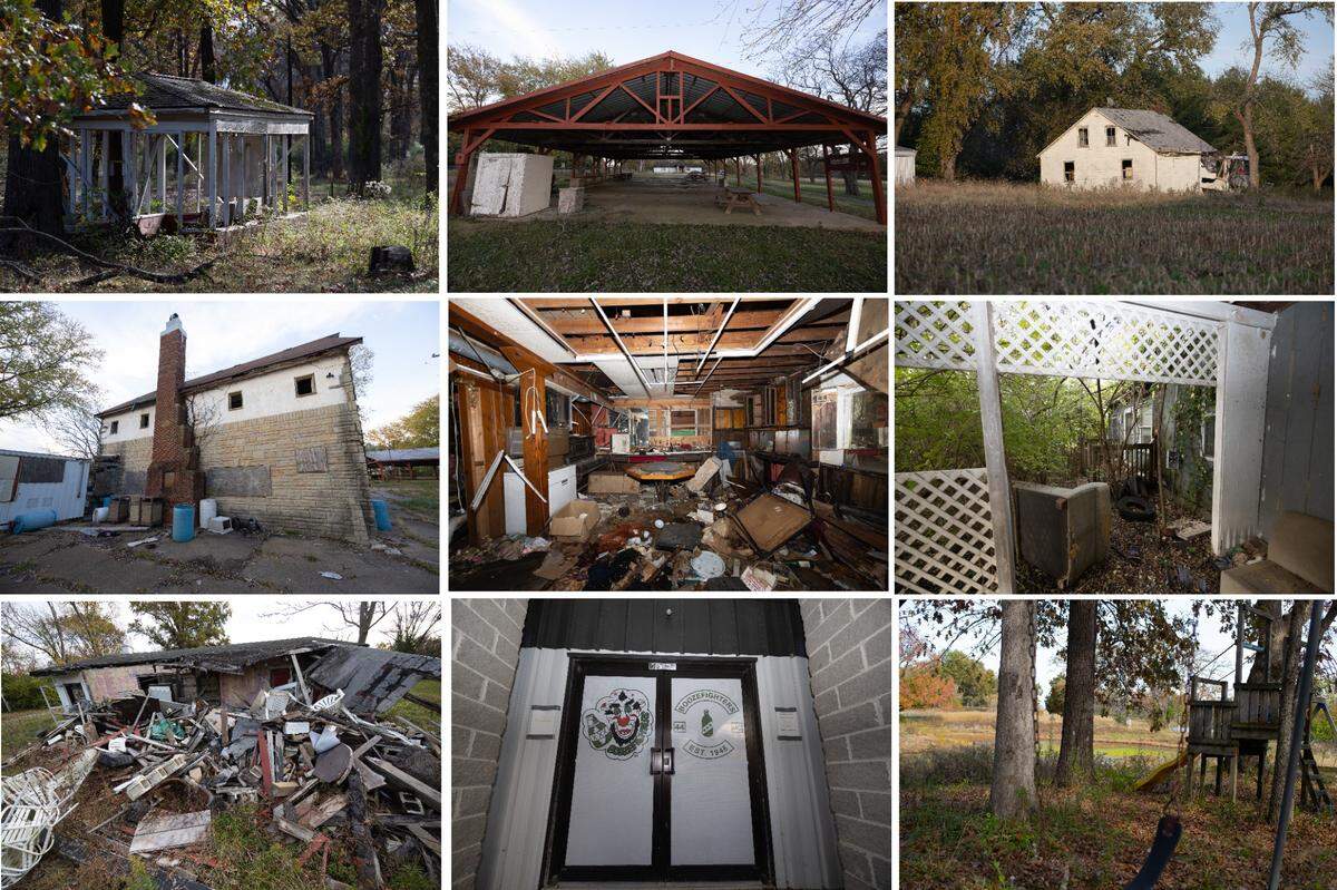 George E. Hilgard American Legion Post 58 in rural Freeburg has a myriad of problems, including derelict buildings that have been ransacked by squatters. Until recently, the former hall was rented by a local chapter of Boozefighters Motorcycle Club, bottom row center.