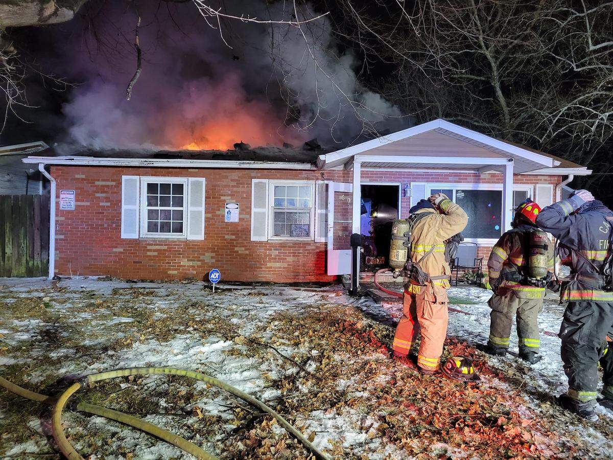 A house in the 600 block of St. Nicholas Drive in Cahokia Heights was destroyed by fire early on Christmas evening.