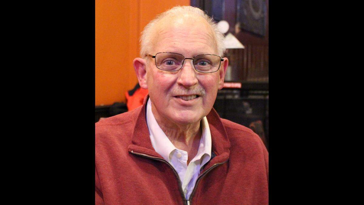 Former Belleville Mayor Mark Eckert is shown at his 67th birthday party on Sunday at Cutter’s Bar & Grill, where close to 100 friends and family members gathered to visit and provide encouragement.