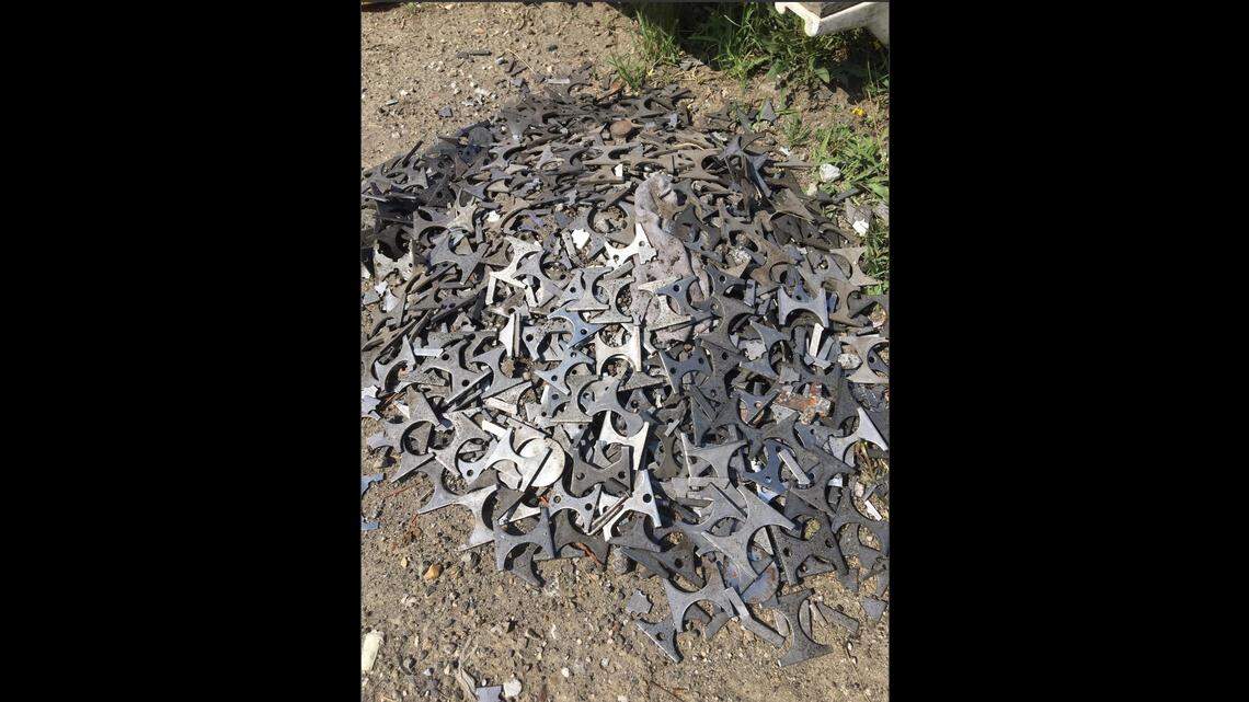 A semi-truck lost its cargo, sending a number of jagged pieces of metal spilling across the interstate, police say.