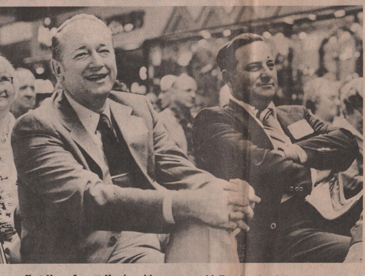Fairview Heights residents elected Everett Moody, left, as their first mayor after incorporating in 1969. He’s pictured in 1979 with Warren Baker, the first city clerk.