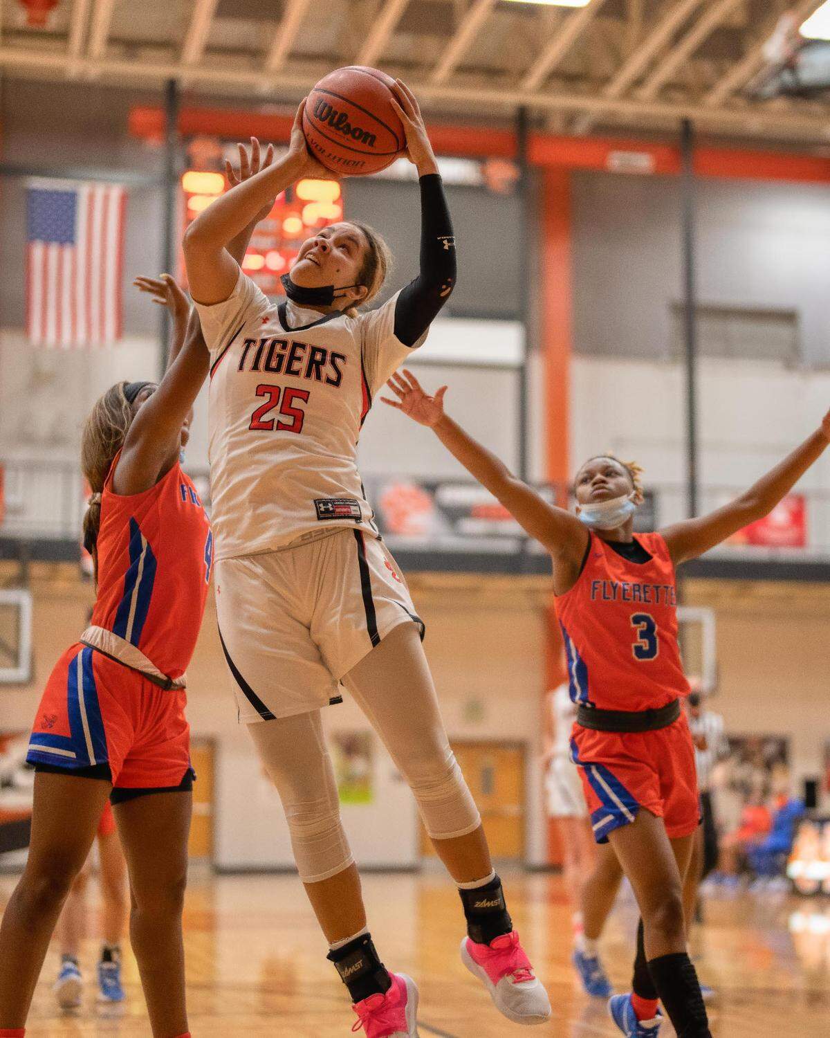 Edwardsville’s Sydney Harris goes up for a shot during a game this season. Harris is the winner of this week’s Belleville News-Democrat Girls Player of the Week high school basketball poll, as selected by readers of bnd.com.