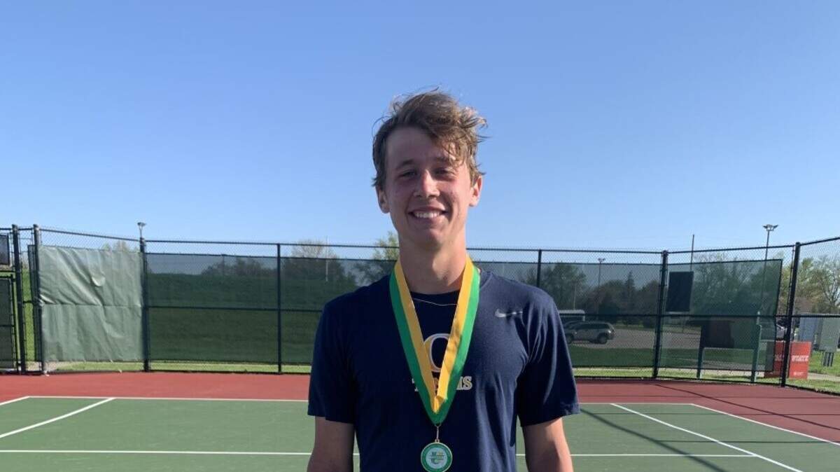 O'Fallon's Gavin Sohn captured first place at No. 1 singles at the Eugene Hill Invitational in the Normal-Bloomington on Saturday, May 7. His effort helped the Panthers to a third place finish in the 16-team field.