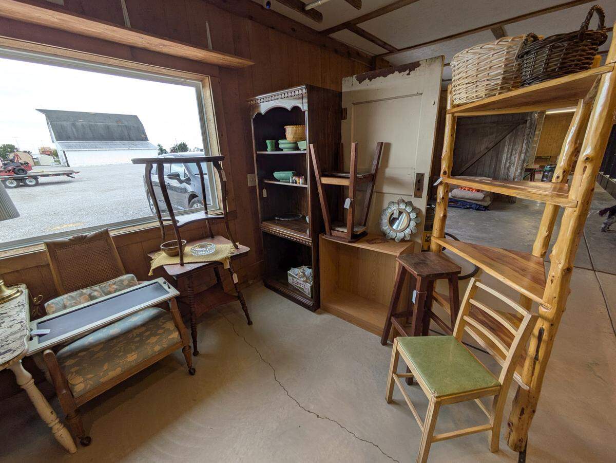 An early look at one of the vendor booths at New Baden’s White Barn Antiques and Mercantile