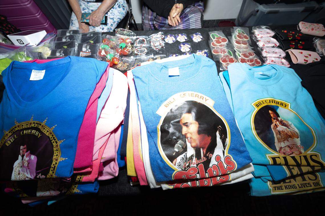 Elvis merchandise of all sorts was displayed at the Gateway Convention Center’s Elvis festival over the weekend.