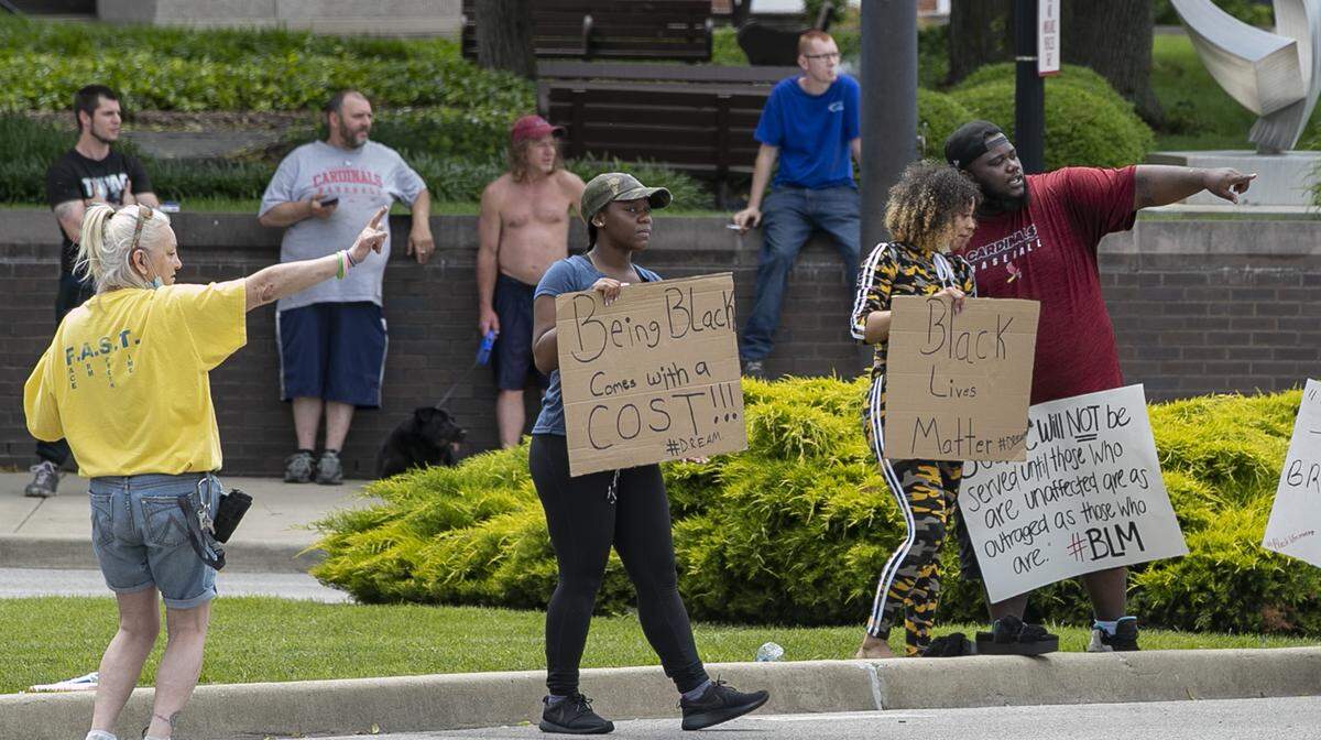 Several people took part in a second protest on the Public Square in downtown Belleville Saturday afternoon before police asked them to leave. A protest also was conducted on the square from 11 a.m. to 12:30 p.m. People across the nation took to the streets in solidarity with days of protests that followed the death of George Floyd in Minneapolis.