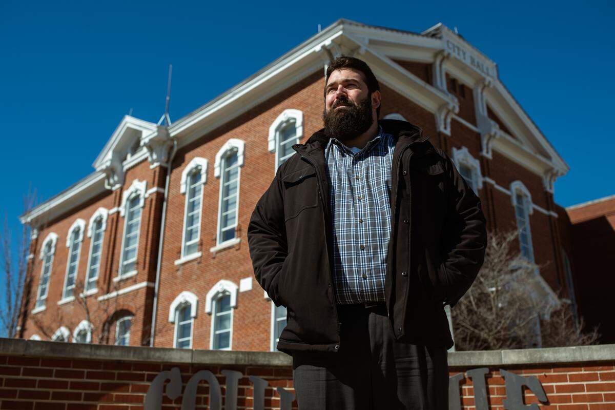 Collinsville City Manager Derek Jackson on Thursday, March 6, 2025, outside of city hall in Collinsville.
