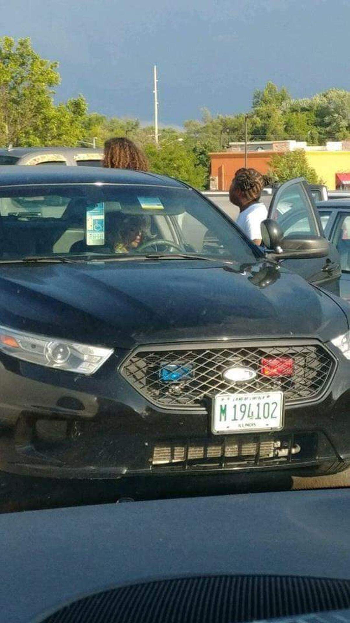 Mayor Jo Ann Reed in the village-owned car.