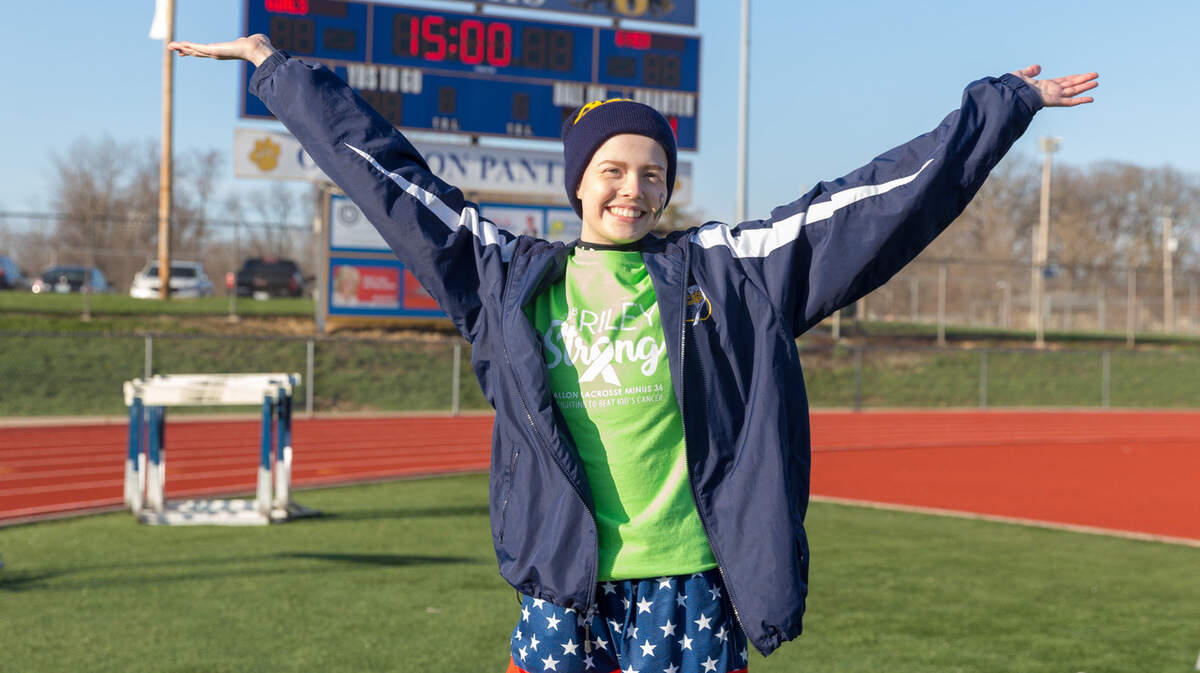 Riley Maher before the game.