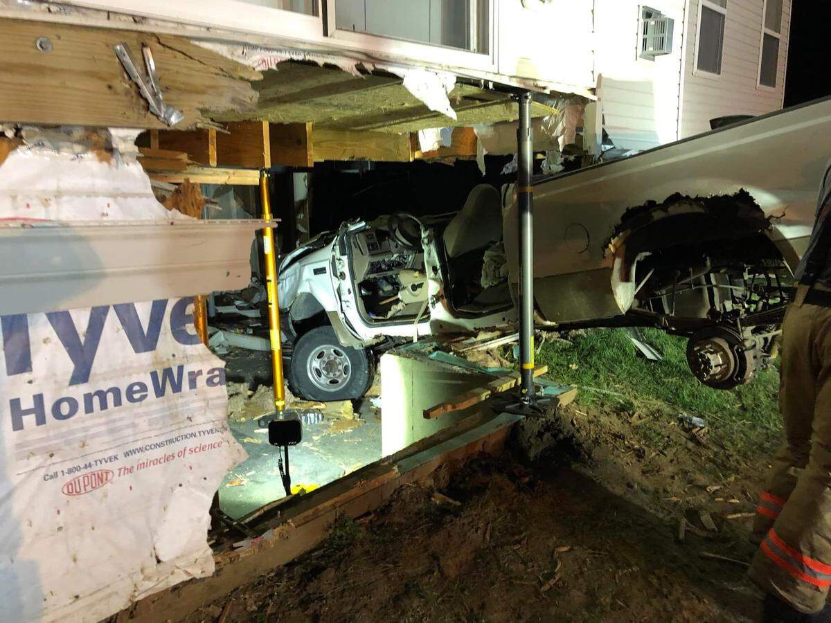 A truck crashed into a Fairview Heights home early Tuesday morning.