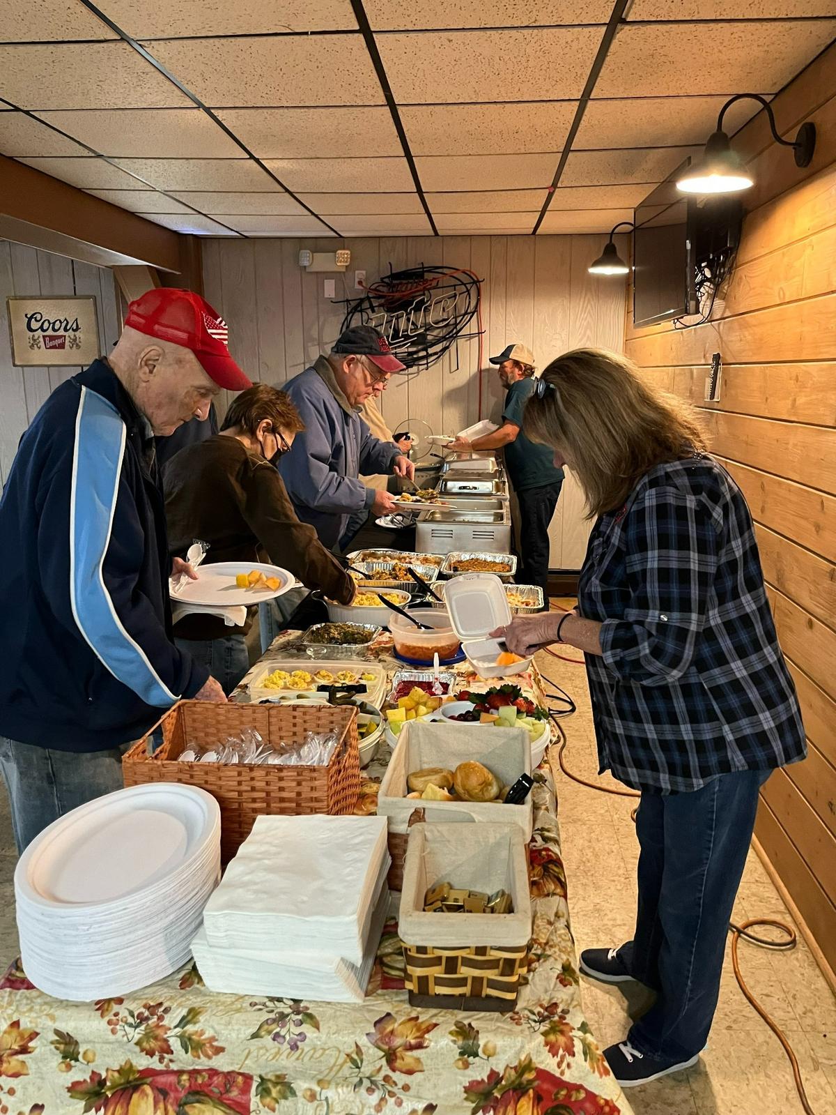 O’Fallon Moose Lodge 2608 didn’t want anyone to be home alone on Thanksgiving, so they provided fellowship and a bountiful meal at the American Legion hall. Those in the community or armed forces who did not have a place to spend the holiday were welcomed. Moose members served turkey and ham and all the trimmings, and folks contributed side dishes for the feast, which was offered without a cost. Any donations were planned to be given to local charities.