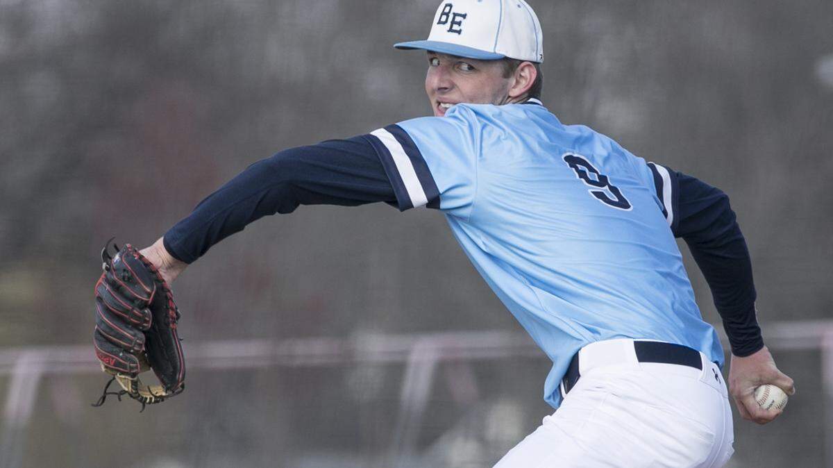 Belleville East pitcher Evan Gray throws against Freeburg.