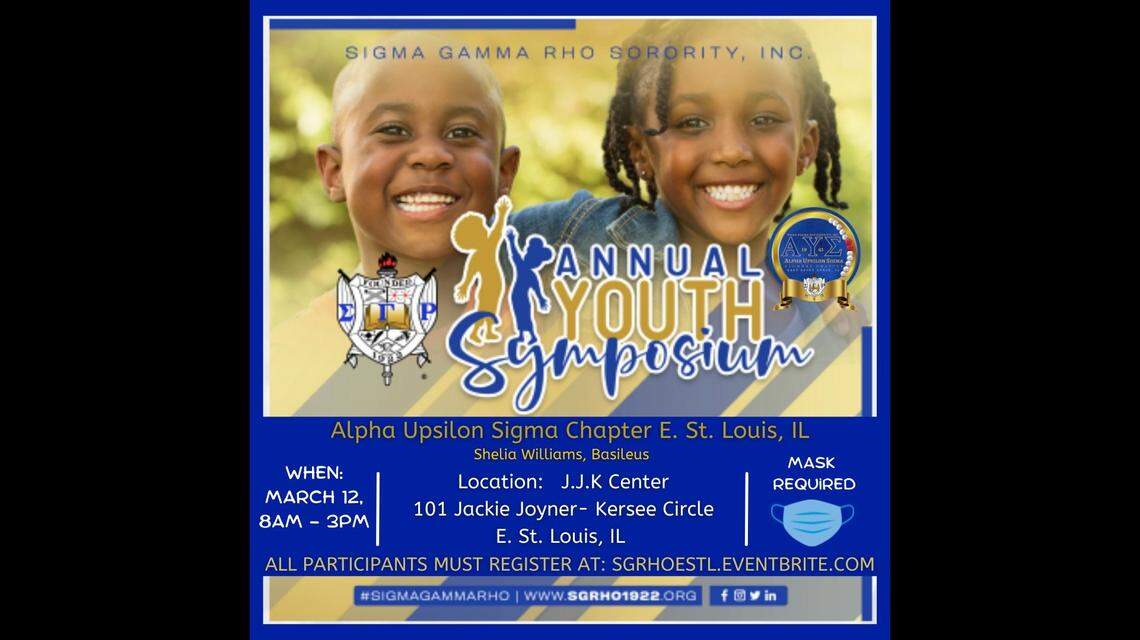 The East St. Louis chapter of Sigma Gamma Rho Sorority, Inc. will host its annual youth symposium on March 12.