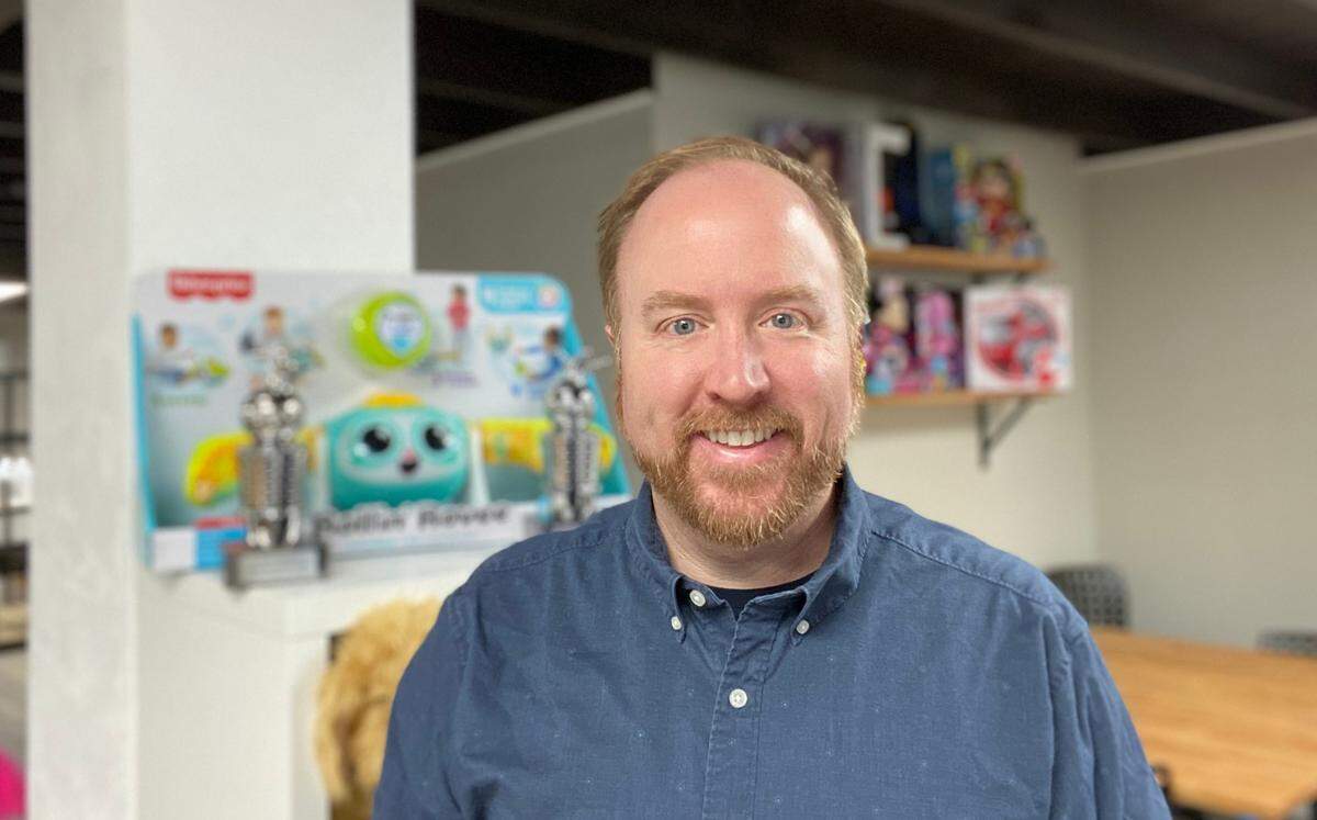 Electrical engineer Michael Gramelspacher, pictured, and his business partner, Rory Sledge, set up shop earlier this year in a rehabbed commercial building at South Cherry and West Fifth streets as the home base for SG Labs, a product design, development, and consulting company with a specific focus on inventing and prototyping toys for license to toy manufacturers.