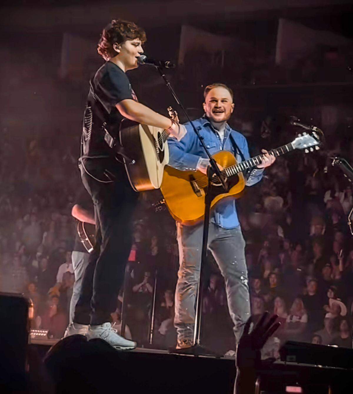 Rainn Hoelting, 15, of Collinsville, knew country artist Zach Bryan often brings young musicians on stage to play with him on the song “Heading South,” which is about never giving up on your dreams. Hoelting lived his dream Dec. 12 at BOK Center in Tulsa, Oklahoma.