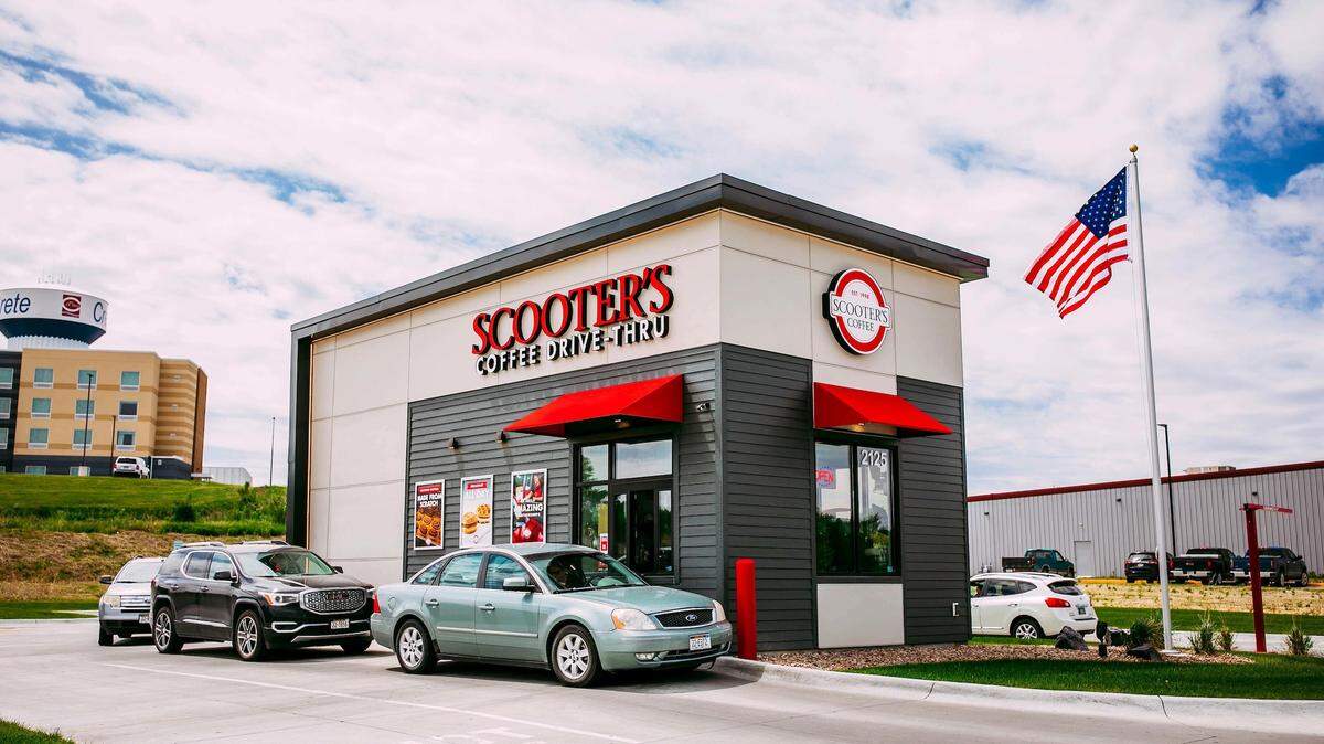 A Scooter’s Coffee drive-thru has opened in Watauga, similar to this store model.