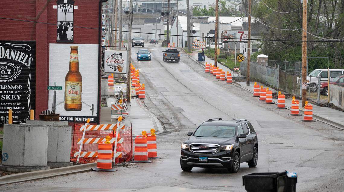 Construction on Centreville Avenue in 2021 is an example of the many road projects that private engineering companies and other contractors complete for the city of Belleville.