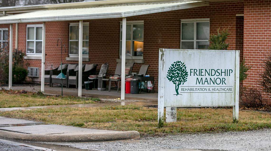 Friendship Manor Health Care located in Nashville, Illinois, is pictured here in early 2021.