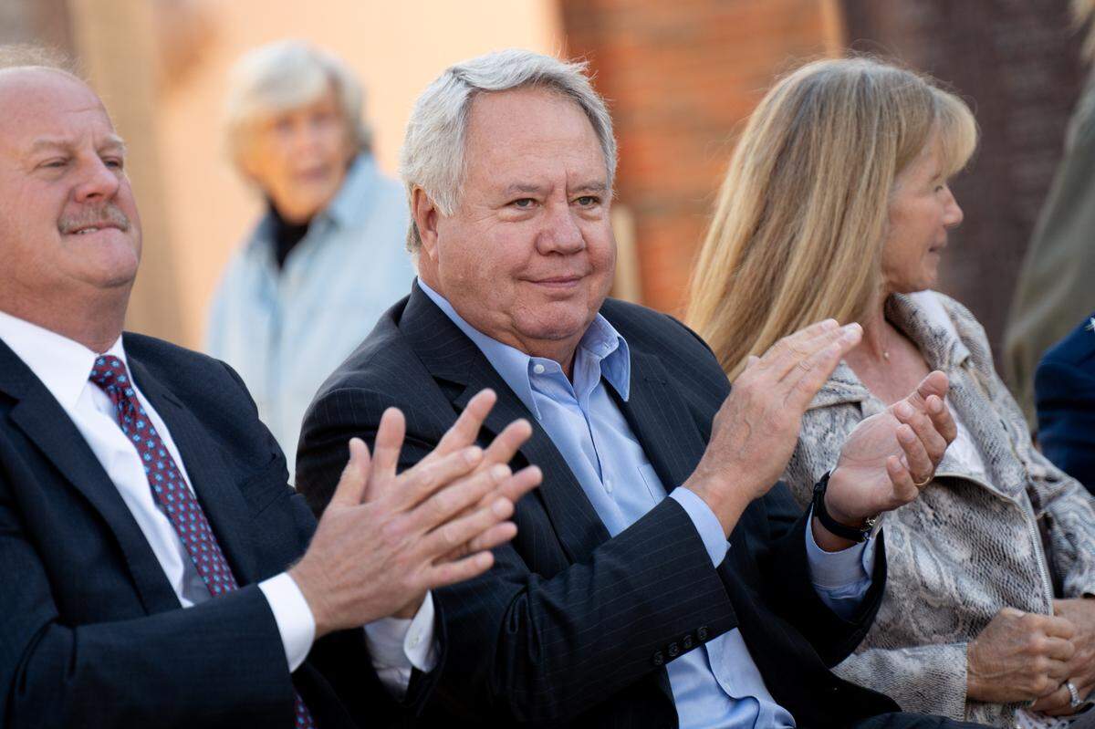 Illinois State Rep. Jay Hoffman, D-Swansea, claps during a Veterans Day ceremony on Monday, Nov. 11, 2024, in downtown Belleville, Ill.