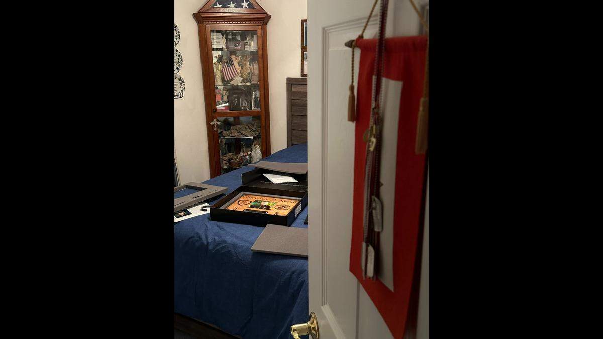 The door to Matthew Wyatt’s room stands open on July 15, 2024. There are dozens of pieces of Matt’s life that his mother, Verlene, has stored.