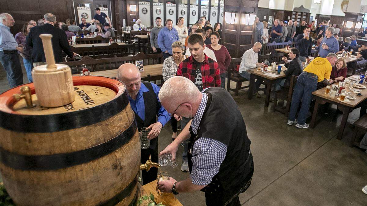 The Hofbräuhaus holds a Keg Tapping event to release a new seasonal beer in this file photo