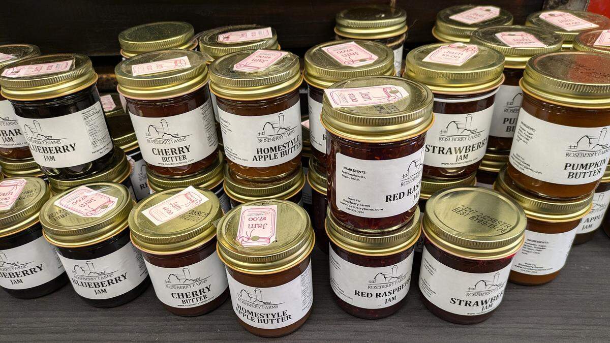 Vegan jams by Roseberry Farms are available at Blanquart’s Rusty Gem Vintage Market.