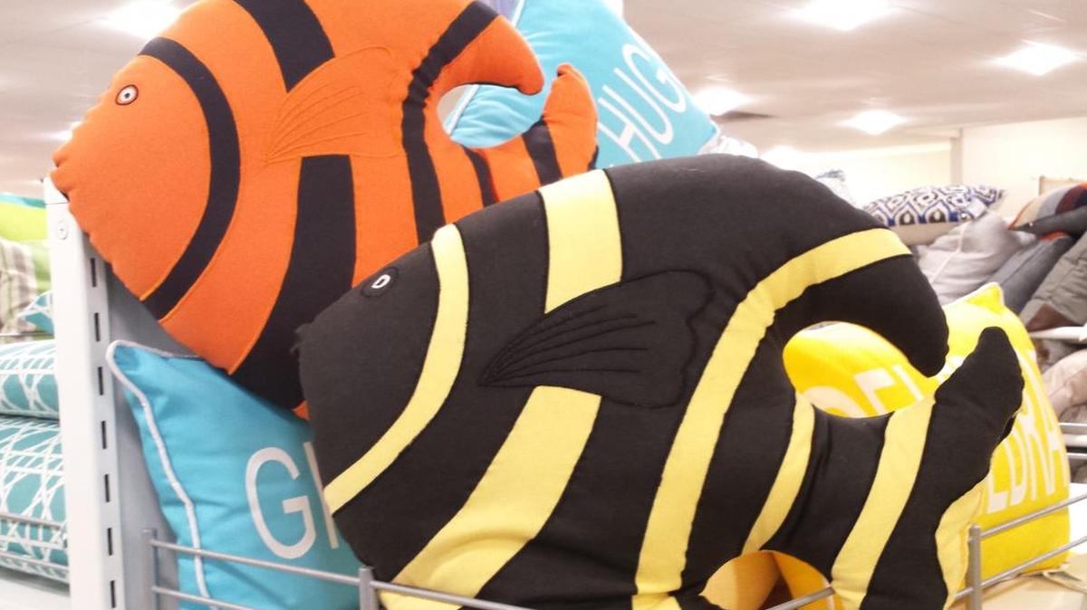 
Colorful fish pillows are perfect for your outdoor furniture. From AtHome in Fairview Heights. 
