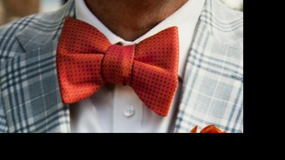 
A bow tie is appropriate with either a sport coat or suit.
