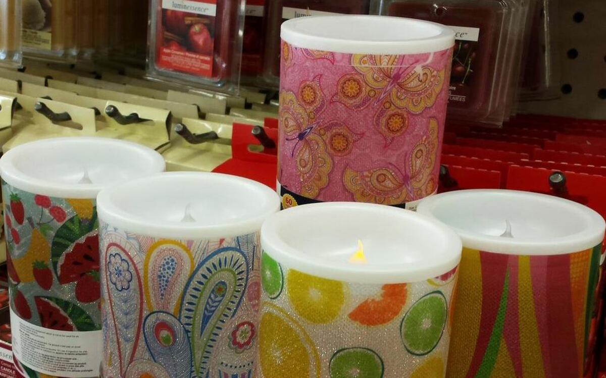 
For a buck each at Dollar Tree, you can light up your summer with LED pillar candles.

