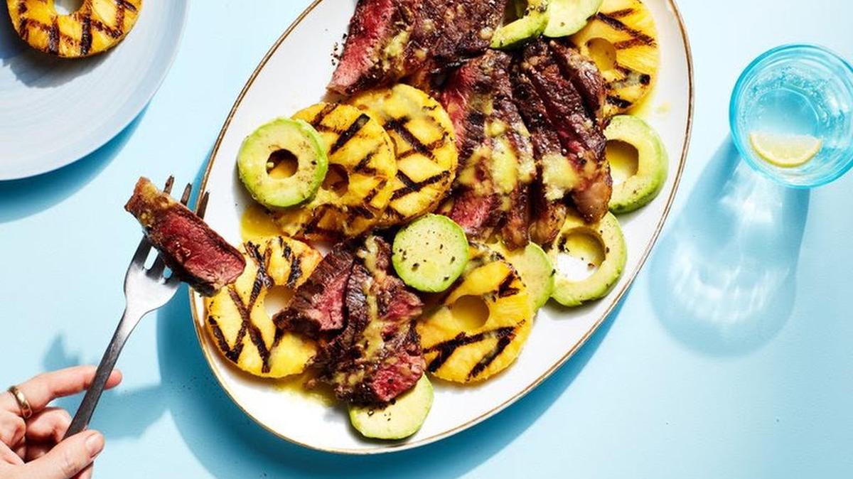 3-Ingredient Grilled Steak, Pineapple & Avocado