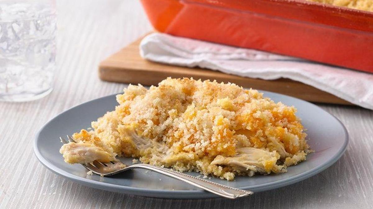 Grandma’s Chicken Casserole is fast to pull together and ready in about 40 minutes.
